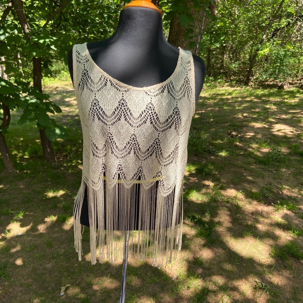 Paperchase Gold tank top with tassel detail